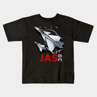 Saab JAS39 Gripen Swedish Fighterjet Aircraft Kids T-Shirt